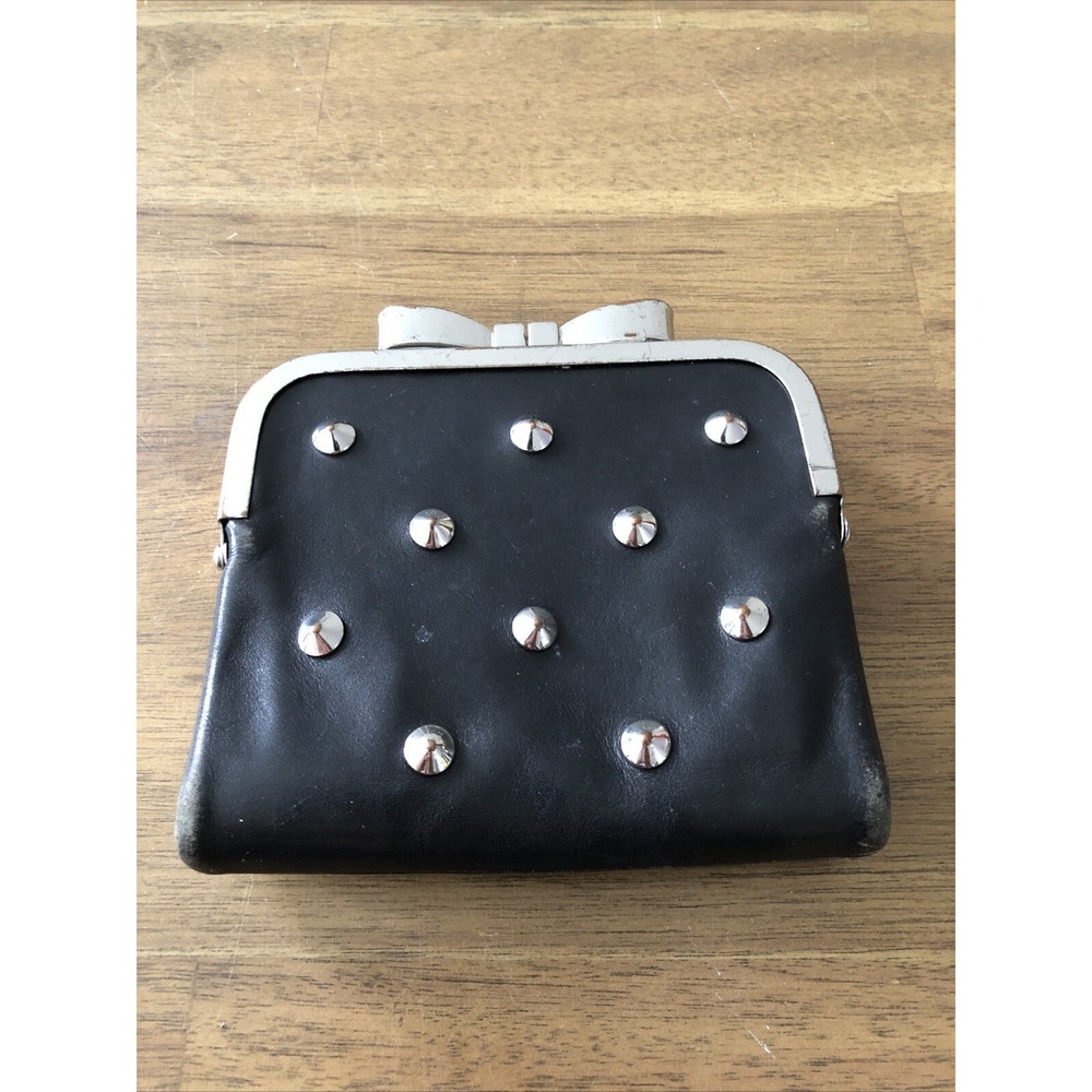 Sonia Rykiel (Rare Discontinued)Spiked Leather Clutch‎ Wallet.